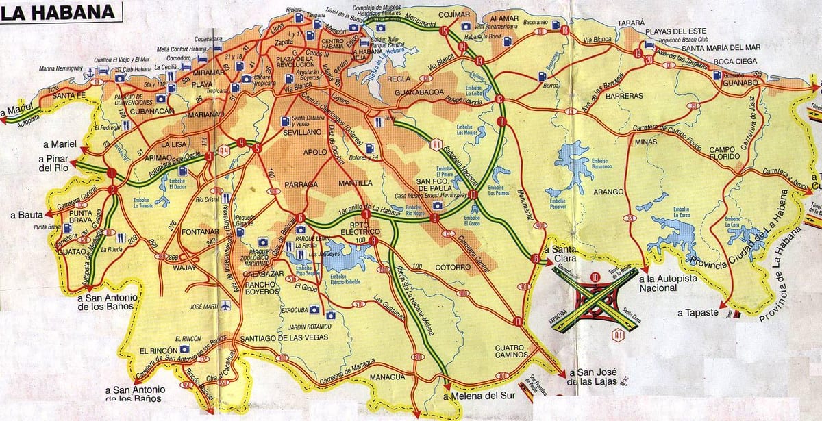 ハバナキューバを地図